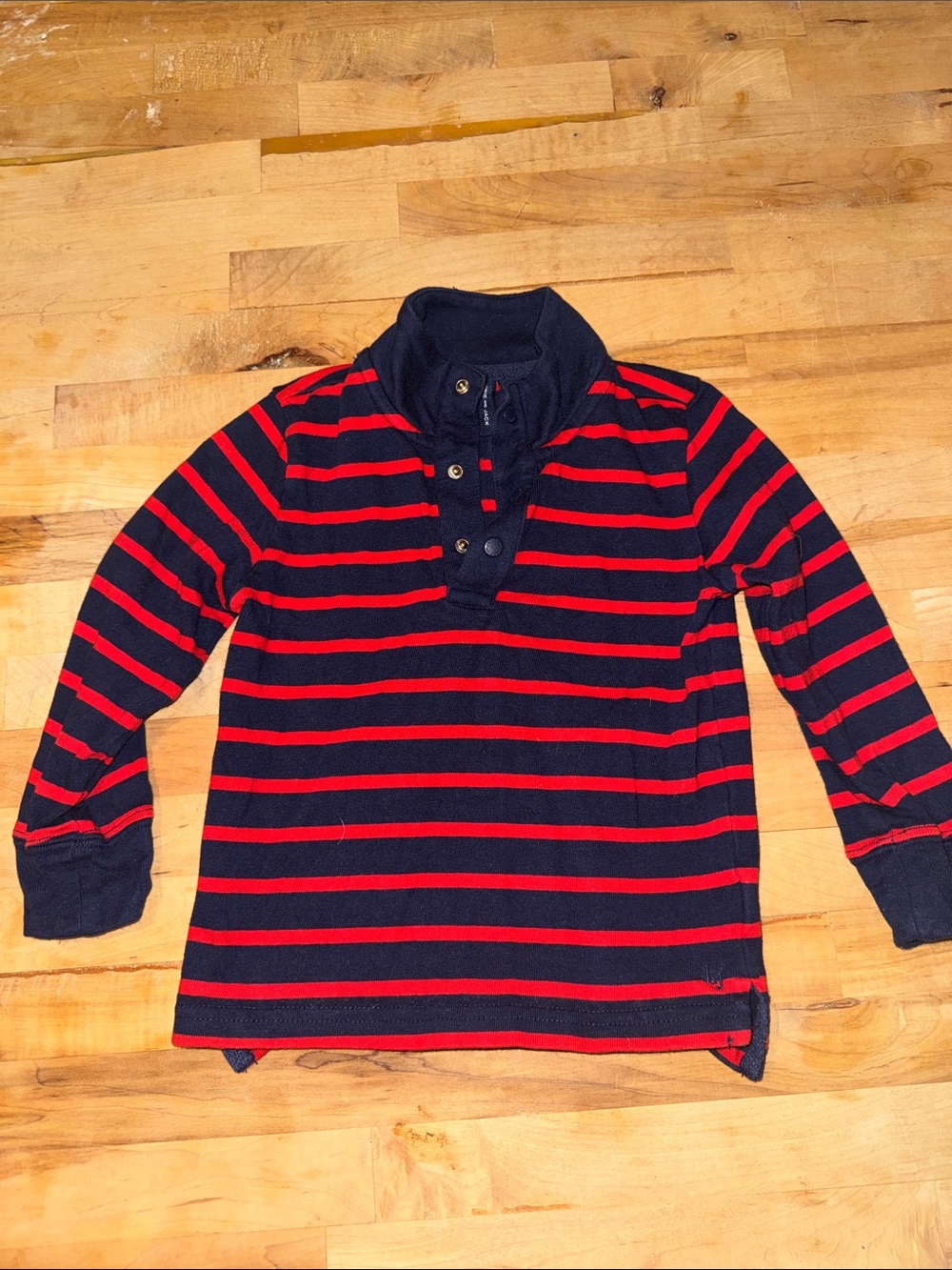 Janie and Jack Navy and Red Striped Polo Sweater